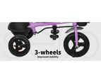 Bopeep Kids Tricycle Trike Ride On Toy Toddler Balance Bike Pram Stroller Purple