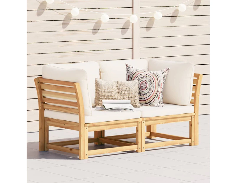 Garden Sofa with Cushions 2-Seater Solid Wood Acacia