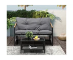 Livsip 2 Piece Outdoor Patio Sofa Set Garden Lounge Setting Furniture