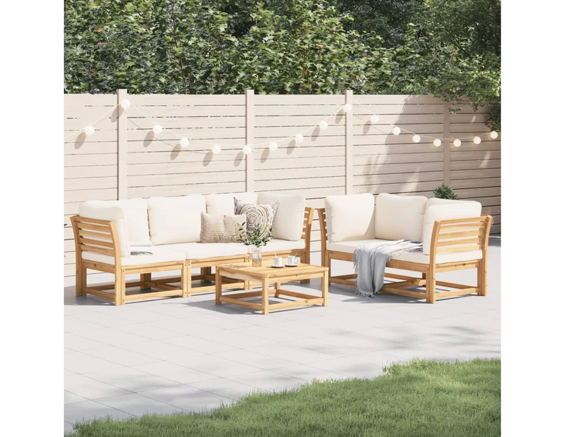 6 Piece Garden Lounge Set with Cushions Solid Wood Acacia