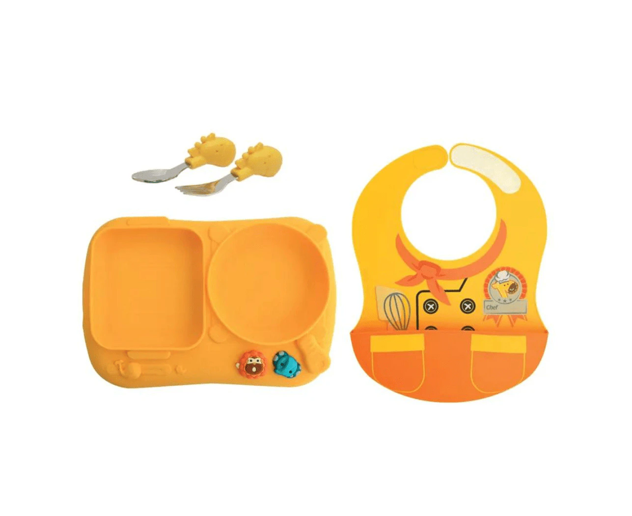 Marcus & Marcus - Creative Plate Toddler Mealtime Set Pocky Pink