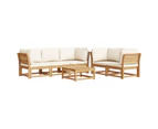 6 Piece Garden Lounge Set with Cushions Solid Wood Acacia