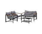 Livsip 4 Seater Outdoor Lounge Sofa Furniture Setting Garden Patio Chairs Table