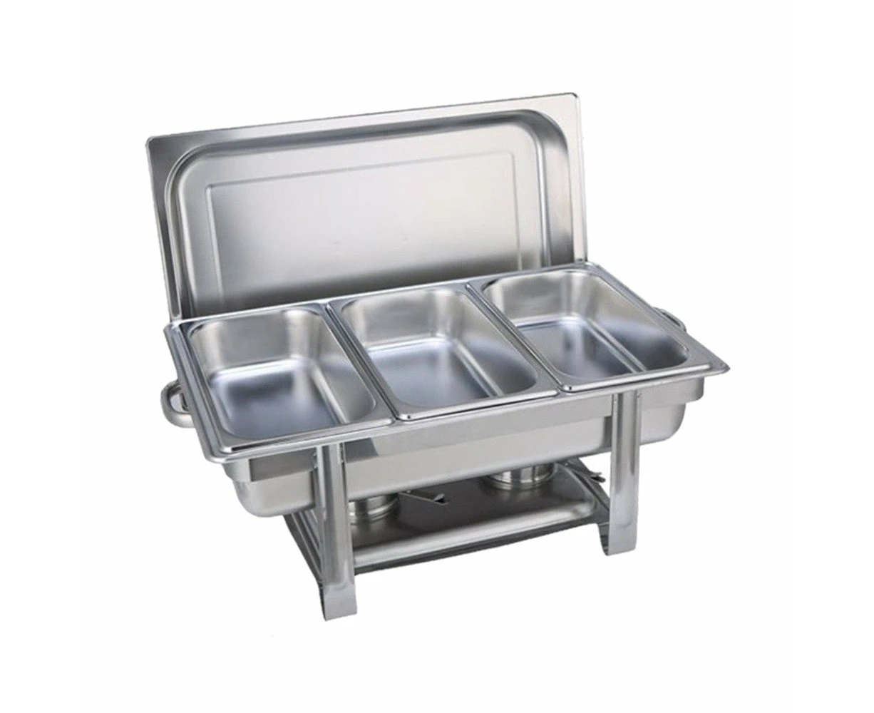 9L Chafing Dish Set Buffet Pan Bain Marie Bow Stainless Steel Food Warmer (3x3L)