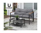 Livsip 2 Piece Outdoor Patio Sofa Set Garden Lounge Setting Furniture