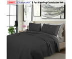 Shangri La 3 Pce 2000TC Grey Cooling Embroidered Comforter Bedspread King