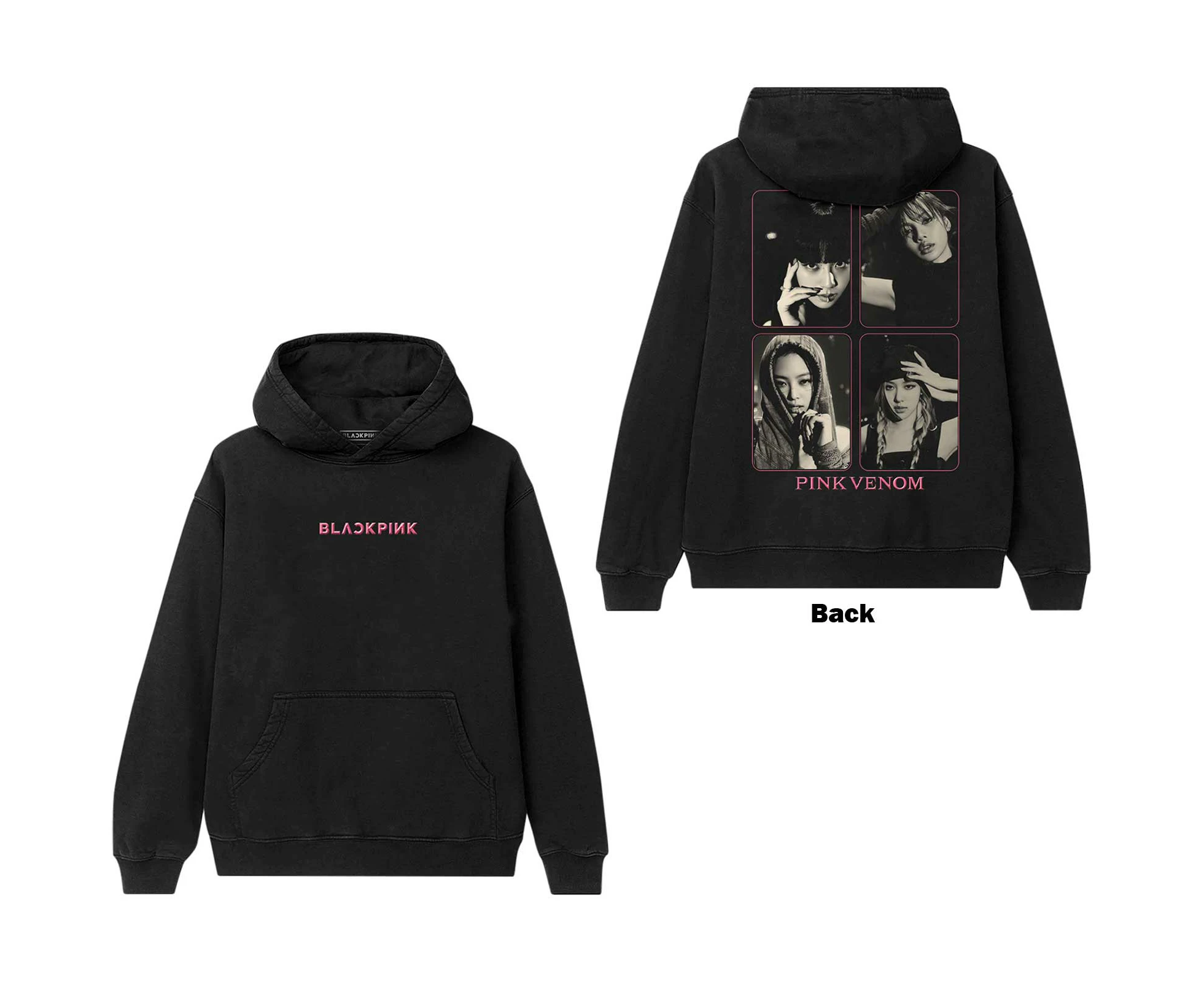 BlackPink | Official Band Hoodie | Pink Venom Group Photo (Back Print)