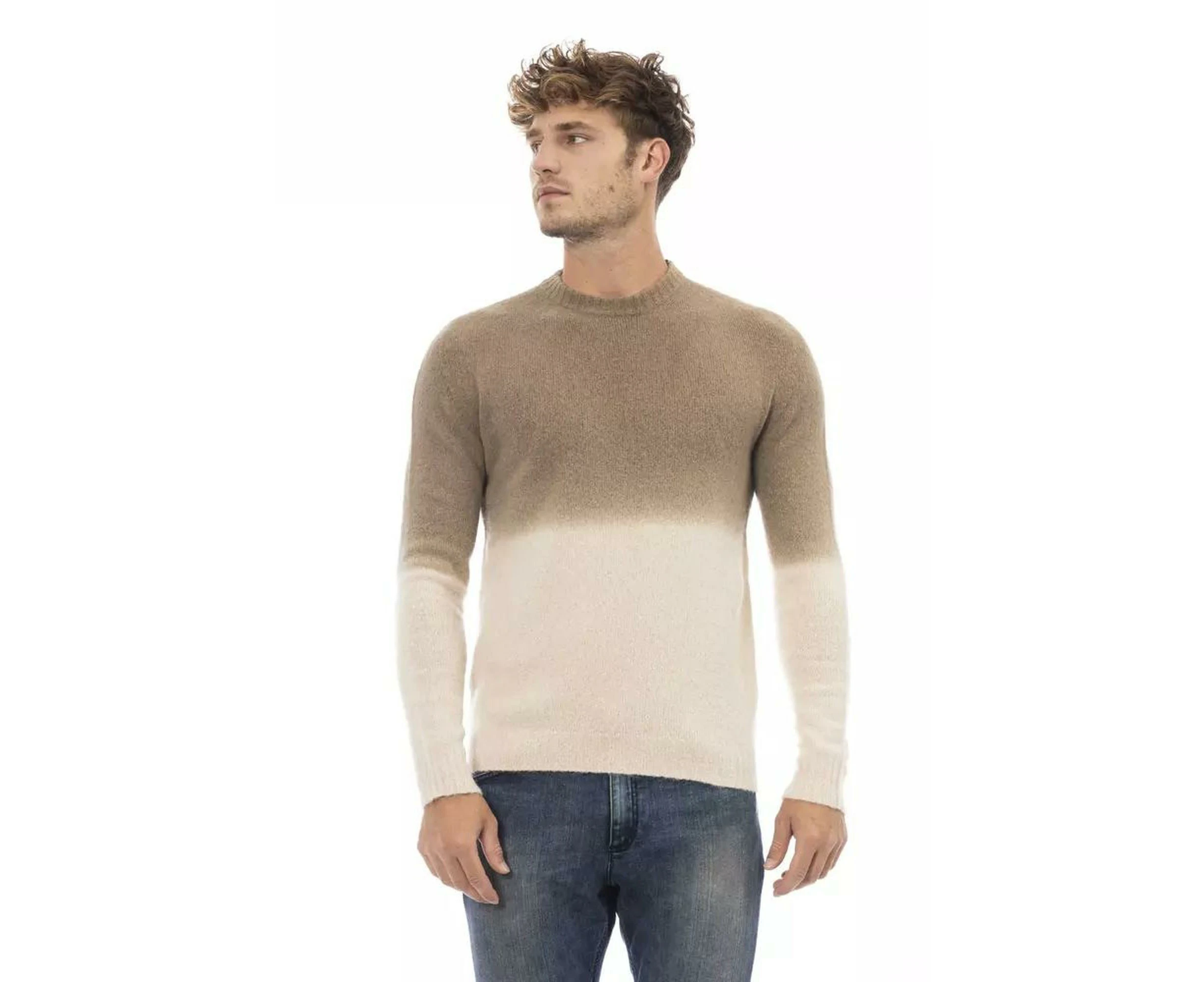 Alpaca Leather Crewneck Sweater