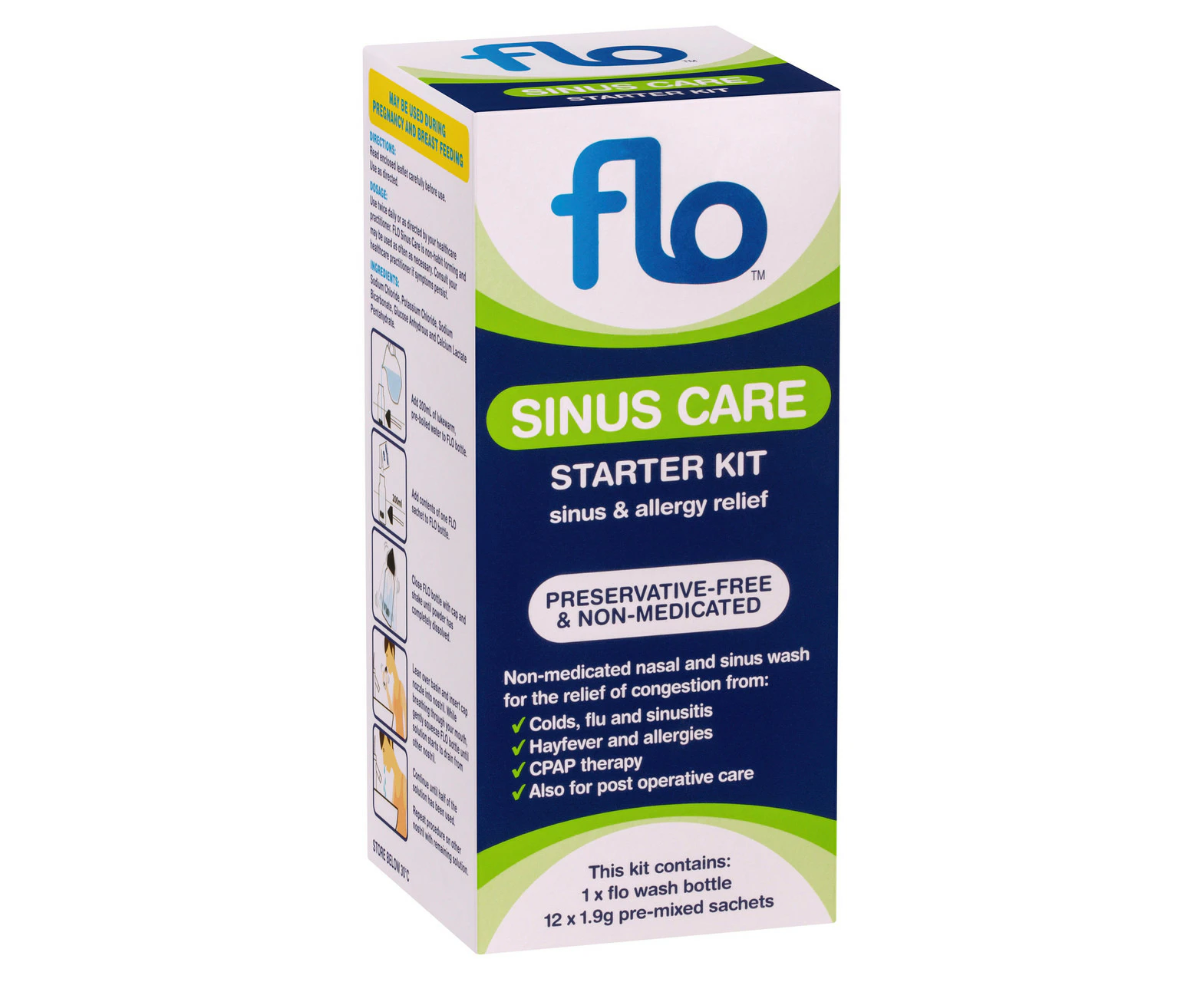 FLO Sinus Care Starter Kit 12 Sachets & Bottle