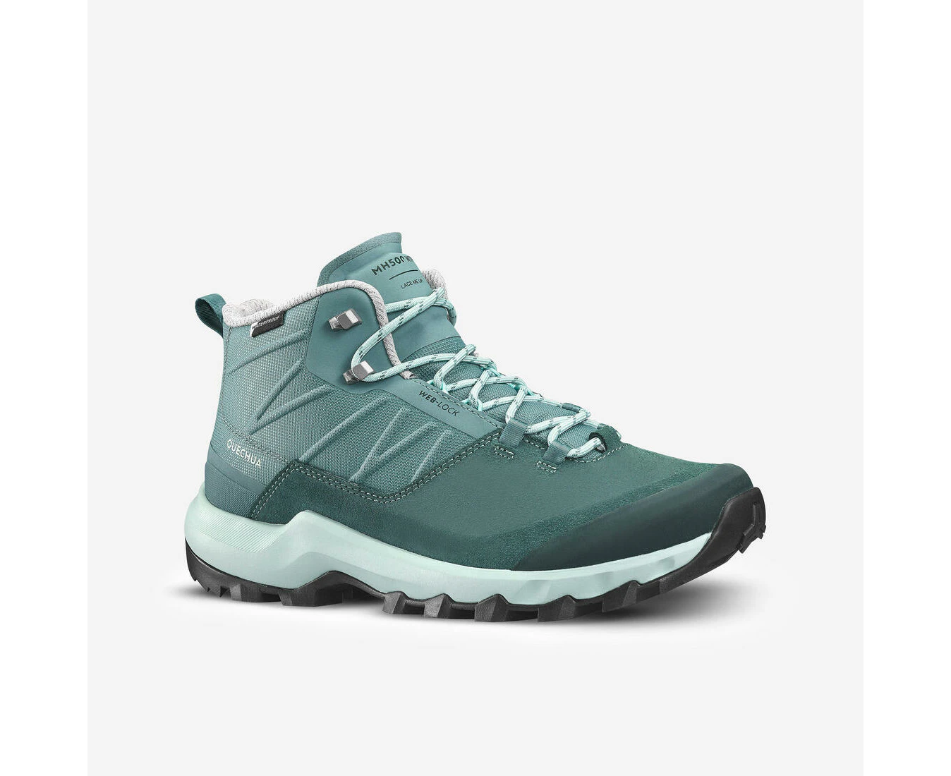 DECATHLON QUECHUA Quechua MH500 Women's Mountain Hiking Boots - Mid - Waterproof - Grey - frozen cedar, 8664396