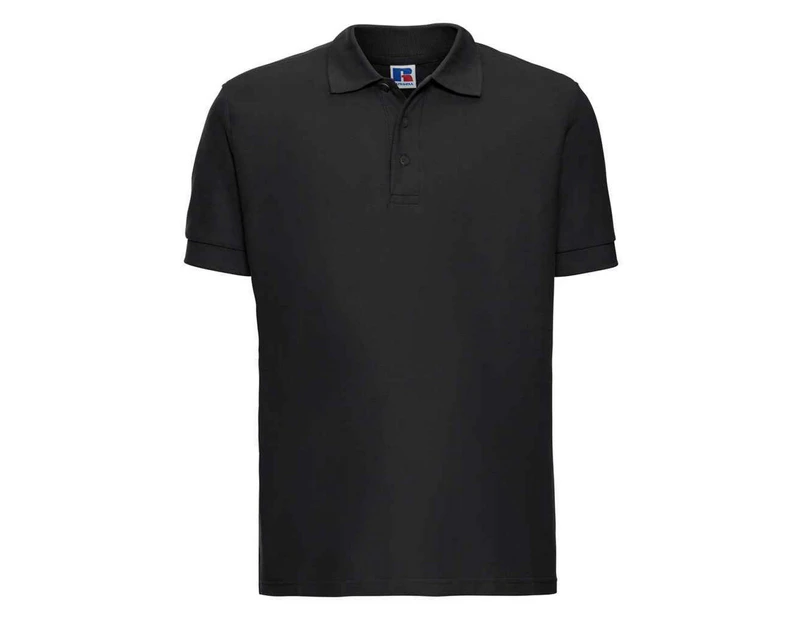 Russell Mens Ultimate Cotton Pique Polo Shirt (Black) - PC5570