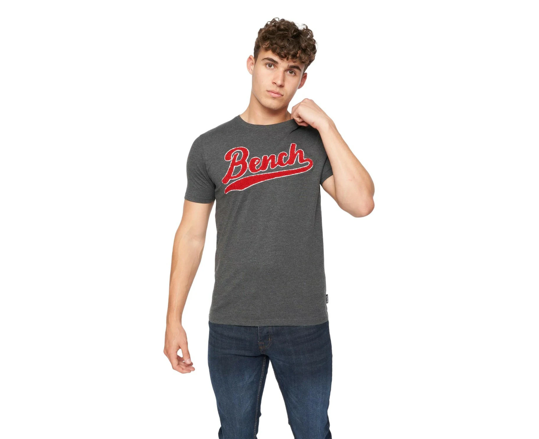 Bench Mens Enam Logo T-Shirt (Charcoal) - BG1521