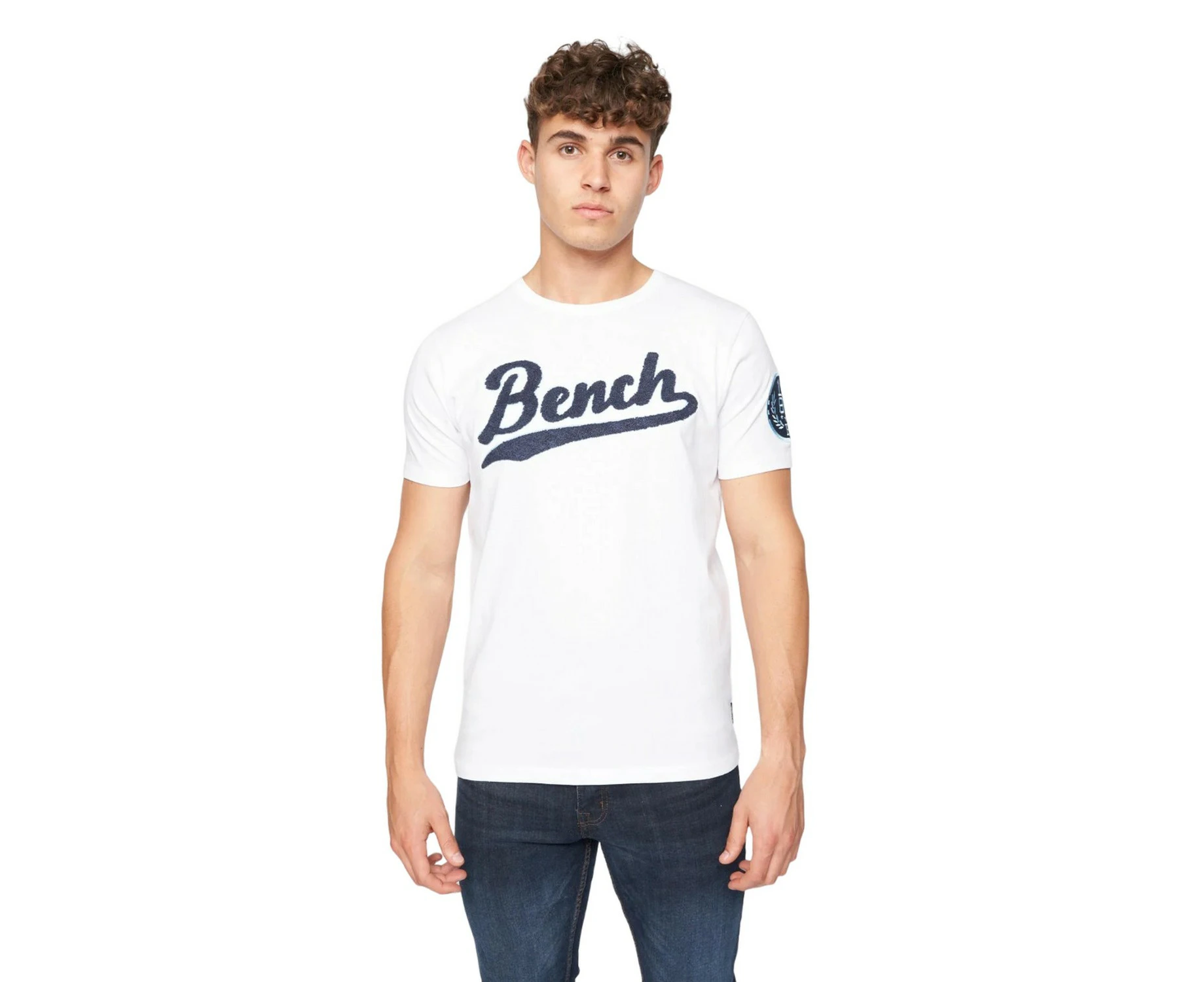 Bench Mens Enam Logo T-Shirt (White) - BG1521