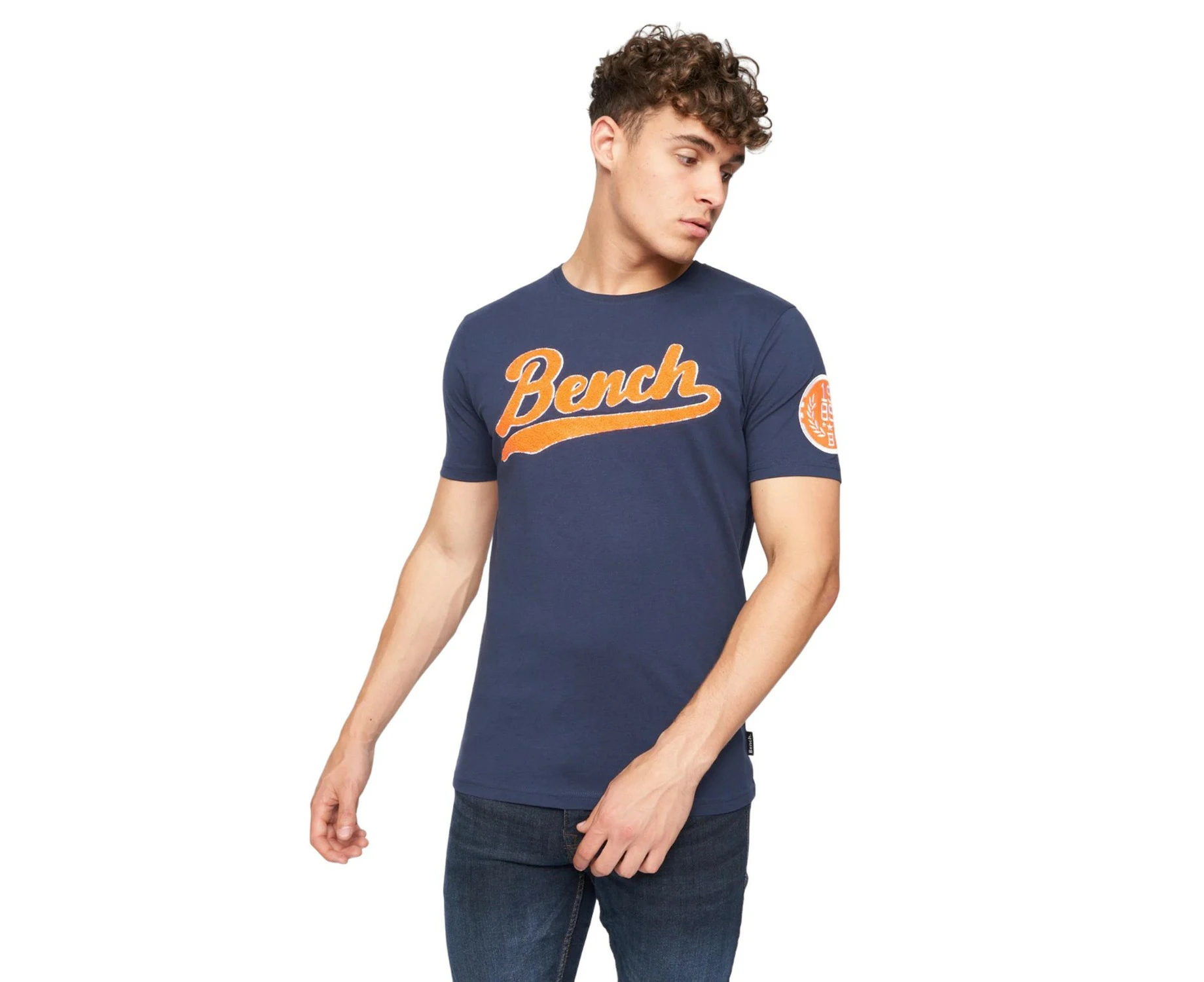 Bench Mens Enam Logo T-Shirt (Navy) - BG1521