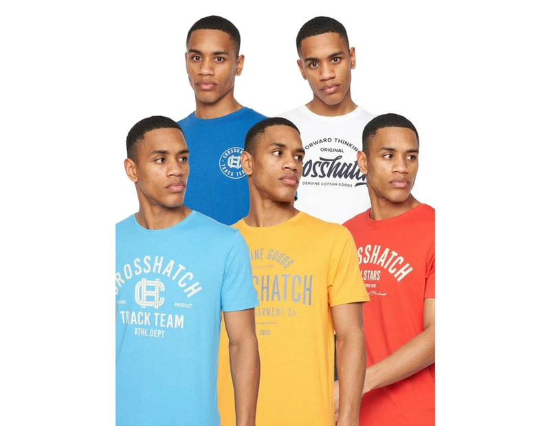 Crosshatch Mens Weymouth T-Shirt (Pack of 5) (Multicoloured) - BG1589