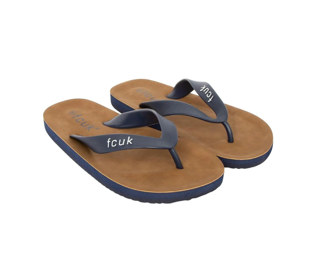 FCUK Mens 2 Flip Flops (Marine) - BG1602