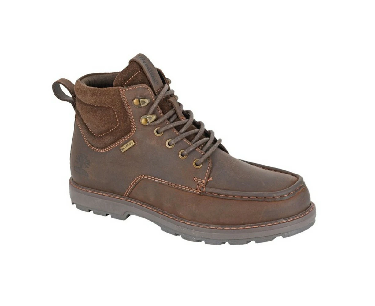 Woodland Mens Waxy Leather Ankle Boots (Brown) - DF2449