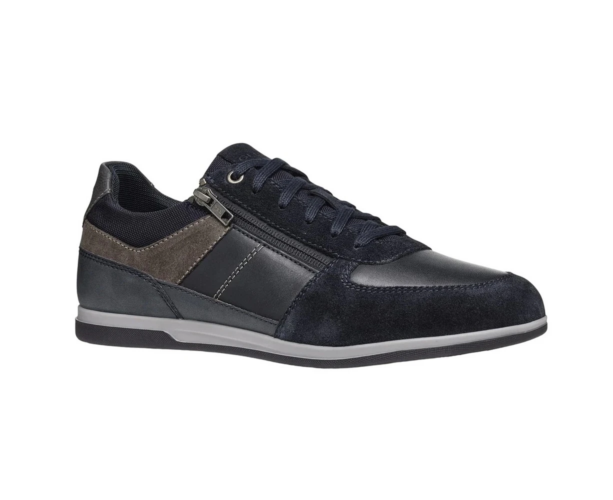 Geox Mens U Renan B Suede Trainers (Navy/Grey) - FS11025