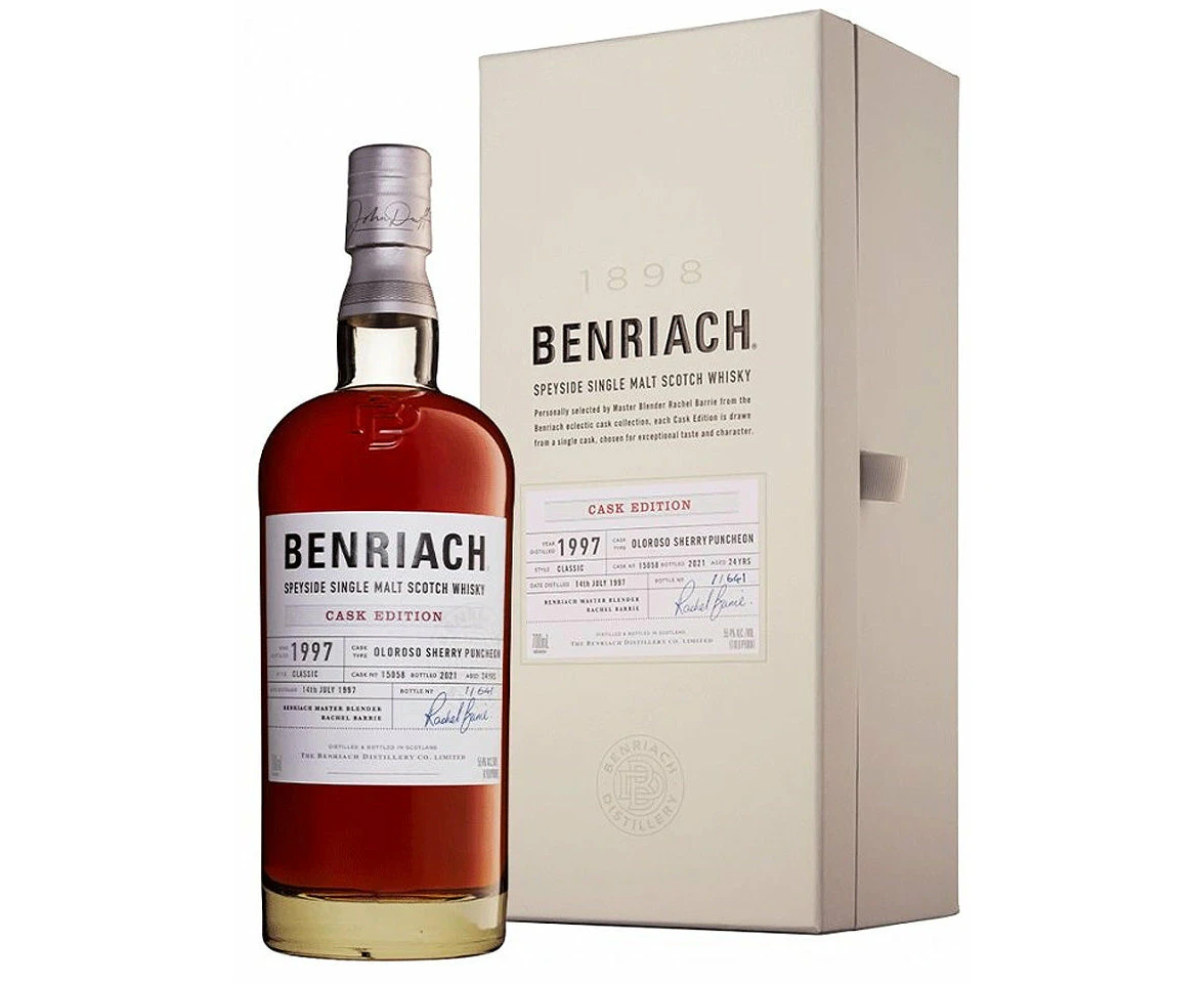 Benriach 24 Year Old 1997 Cask #15059 Oloroso Sherry Puncheon Cask Strength Single Malt Scotch Whisky 700ml