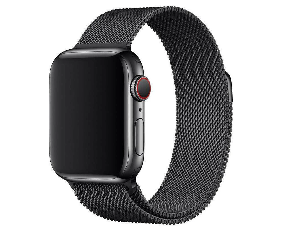 STEXX Apple Watch Band Series 7 SE 6 5 4 3 2 Magnetic Stainless Black