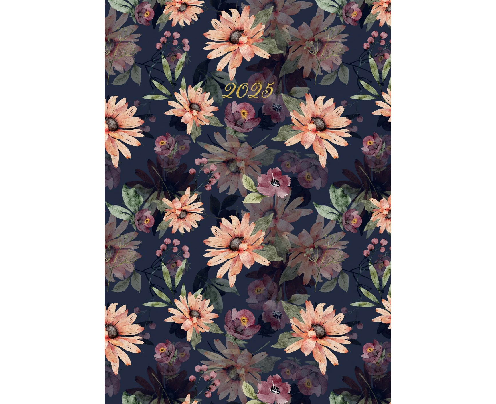 Blushing Blooms - 2025 Diary Planner A5 Padded Cover by The Gifted Stationery