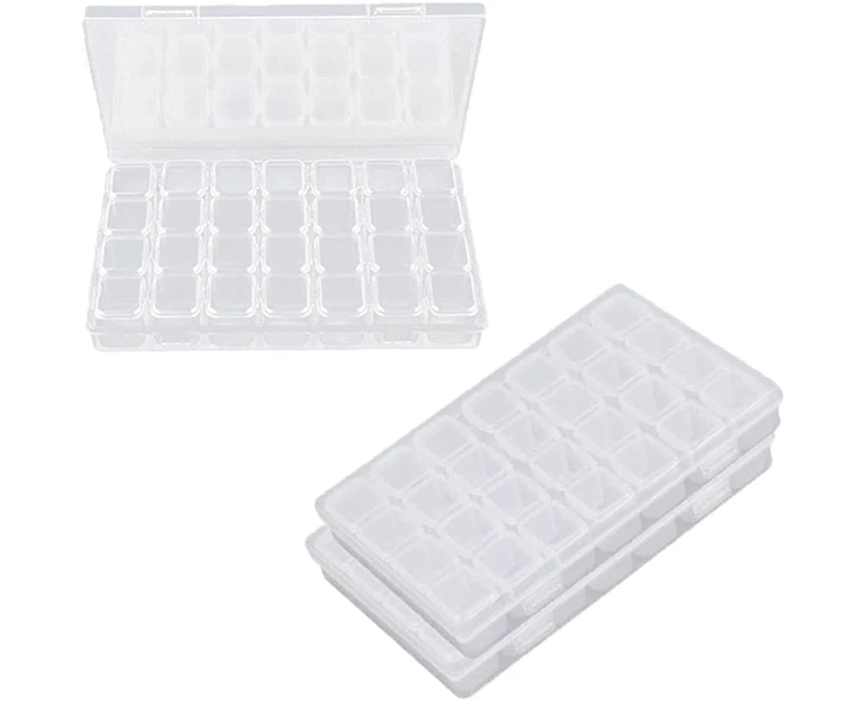 28 Grids Rhinestone Box Diamond Picture Box Plastic Jewelry Storage Box Gem Container Nail Tools Storage Box Diy Art Craft Nail Art Small