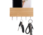 Key Rack with Shelf Wooden Wall Organizer - 5 Key Hooks, Key Holder, Vintage Key Board, Key Organizer, Letter Holder, Key Storage