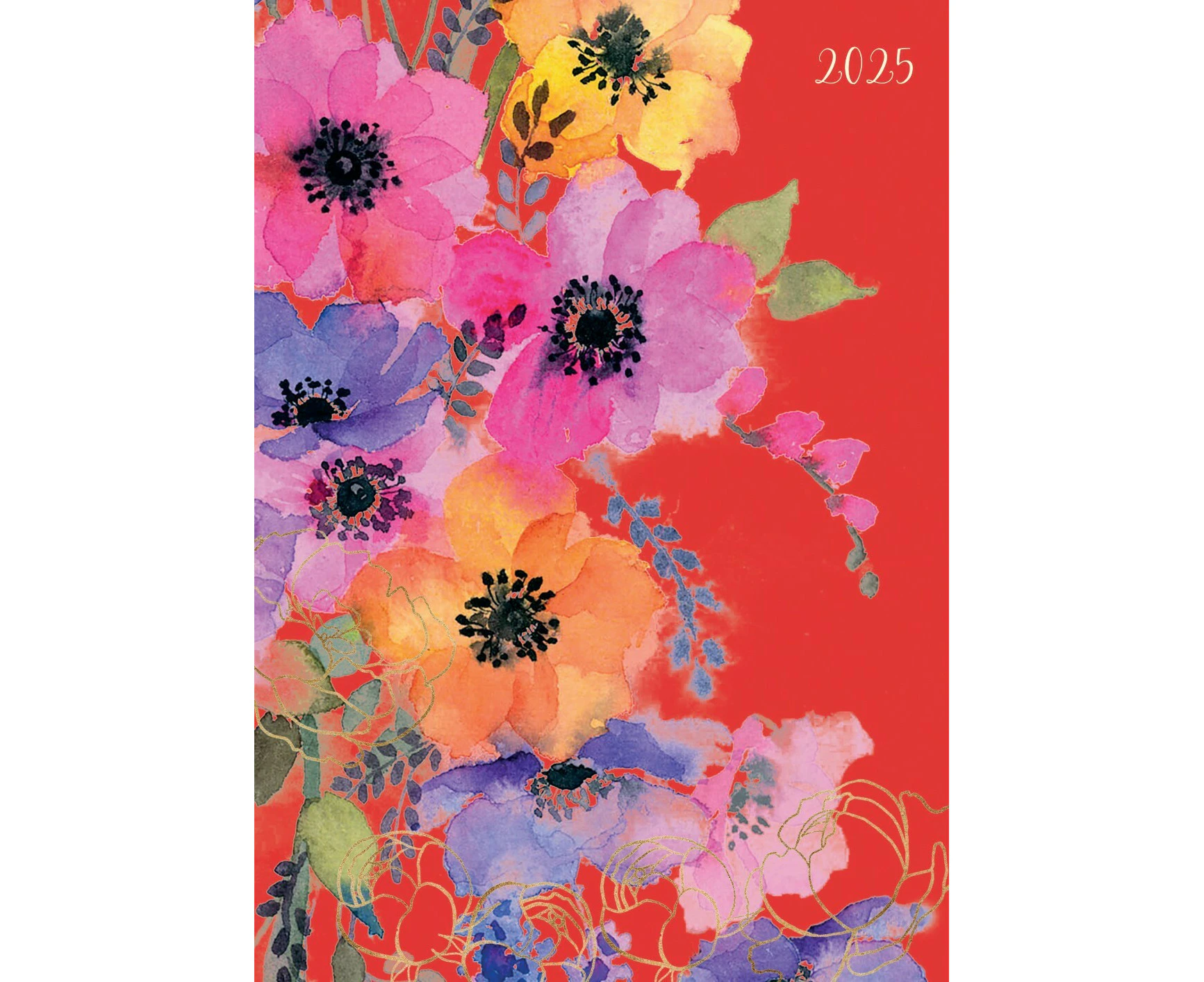 Anemones - 2025 Diary Planner A5 Padded Cover by The Gifted Stationery