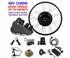 26-inch 1500W EBike Conversion Kit with 48V 20AH Battery Rear Hub Motor Throttle Control