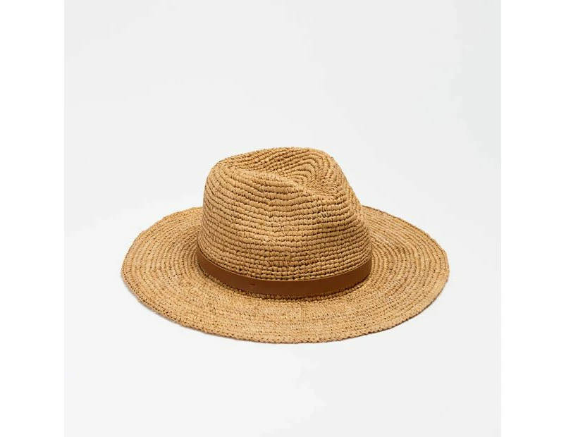 Target Mid Brim Raffia Fedora Hat