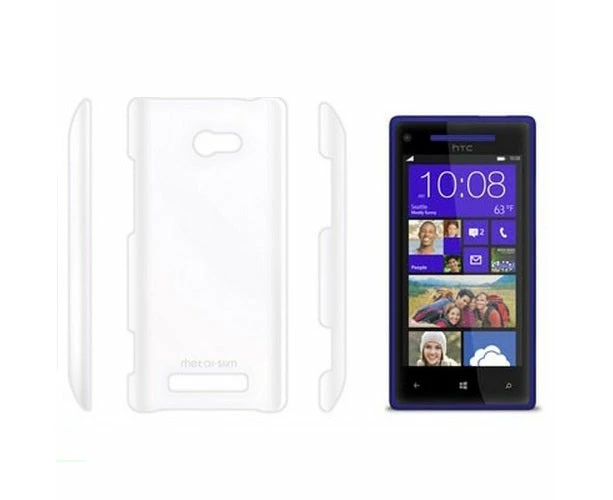 Metal-Slim HTC 8X Windows Smartphone Hard Plastic Case - Transparent Clear