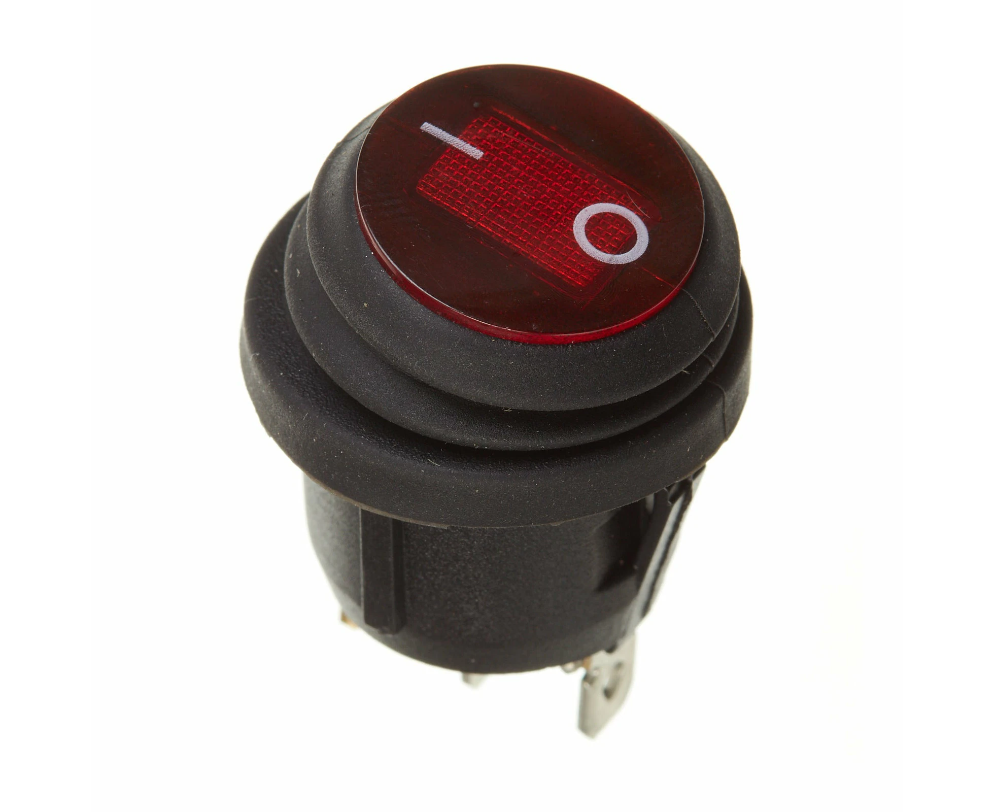 WHITES 12V ROCKER SWITCH ON-OFF RED WATERPROOF ROUND