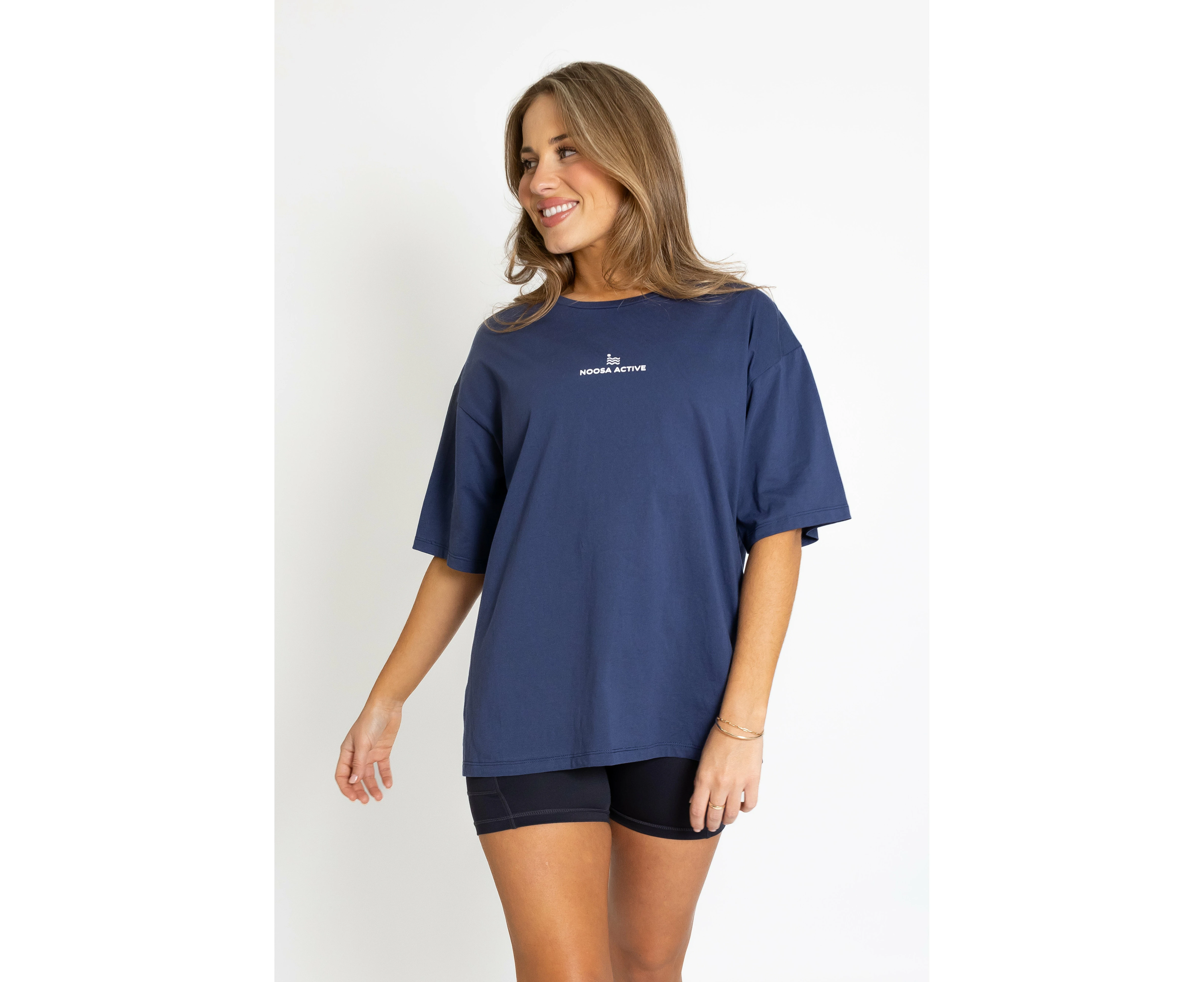 Noosa Active Signature Oversized Tee - Navy