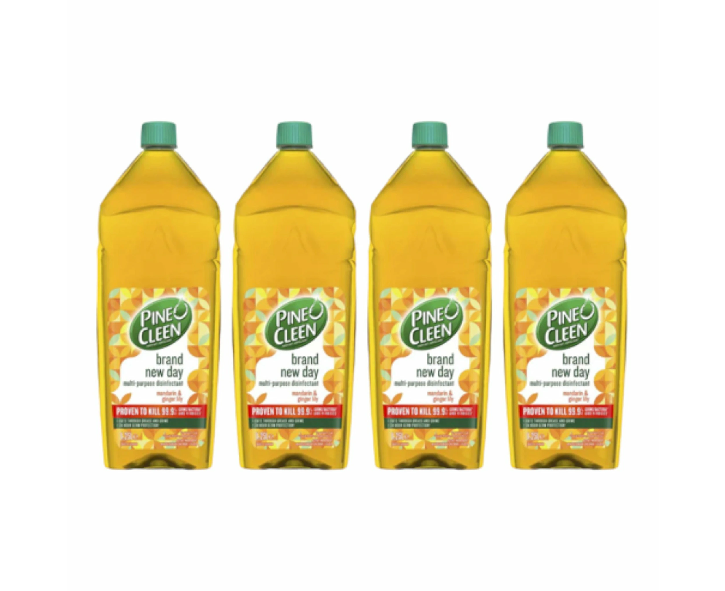 4 Pack Pine O Cleen Disinfectant Brand New Day Mandarin & Ginger lily 1.25l