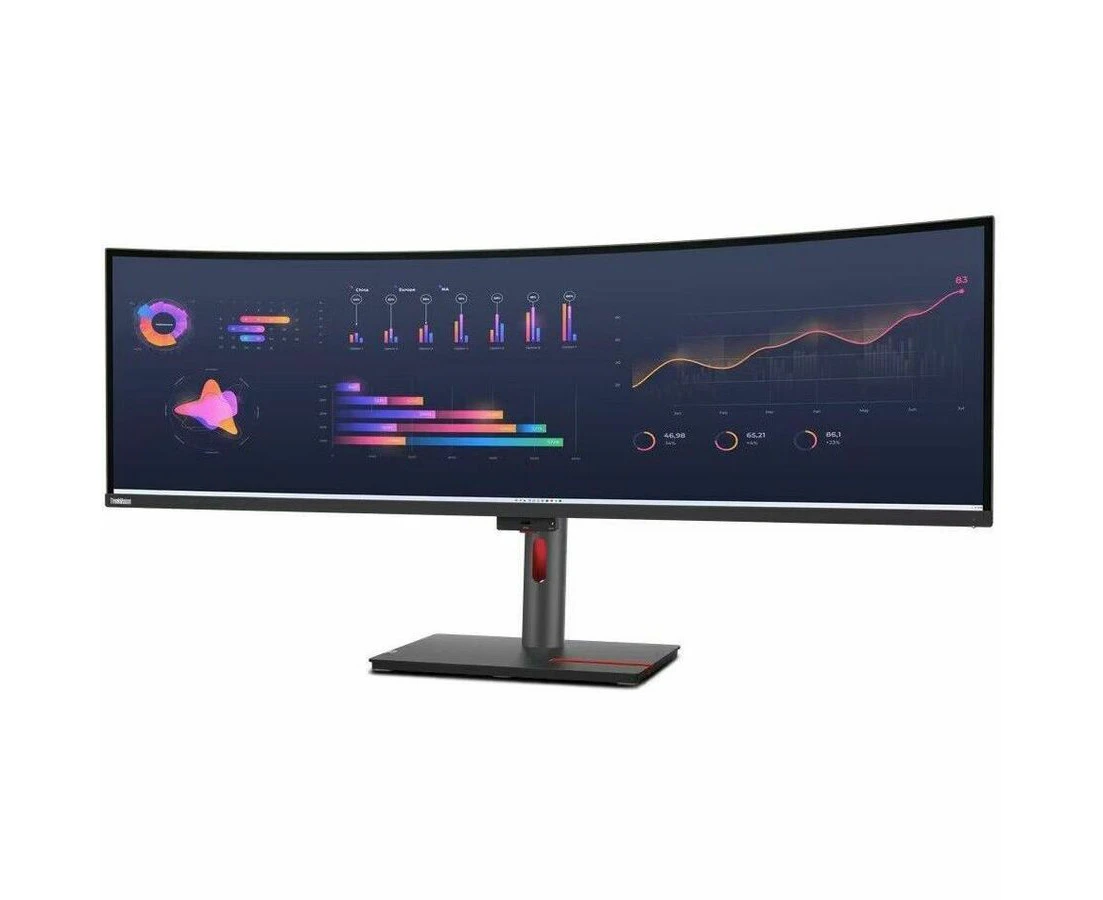 Lenovo ThinkVision P49w-30 49" Class Webcam Dual Quad HD (DQHD) Curved Screen LED Monitor - 32:9 - 49" Viewable - In-plane Switching (IPS) Technology