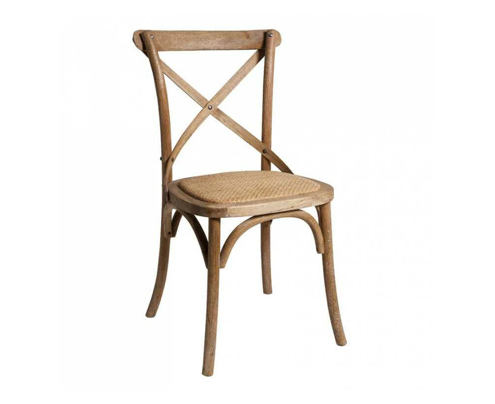 MF Cross Back Rattan Seat Oak Chair