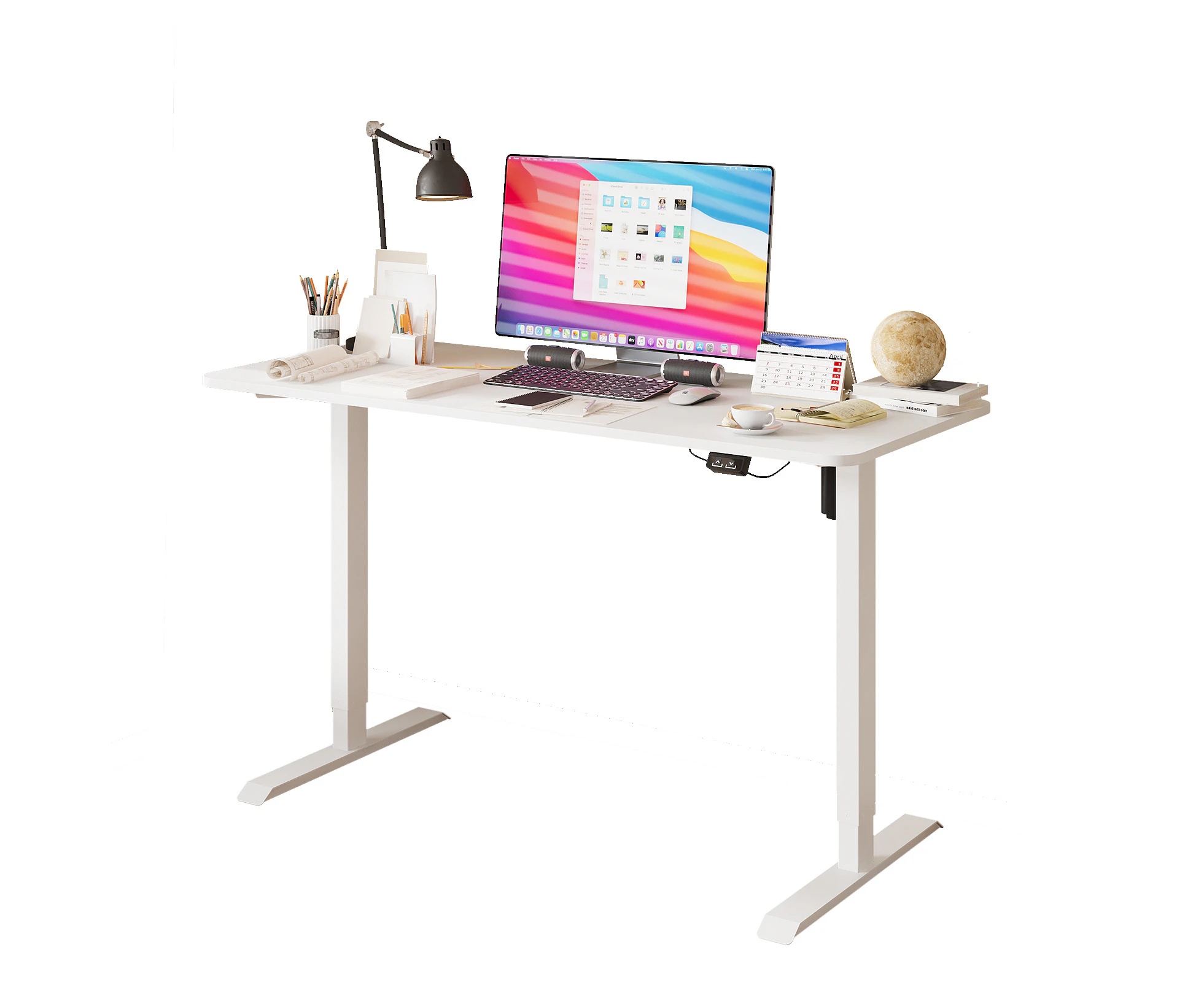 Advwin Standing Desk Electric Adjustable Sit Stand Desks Table White 120cm