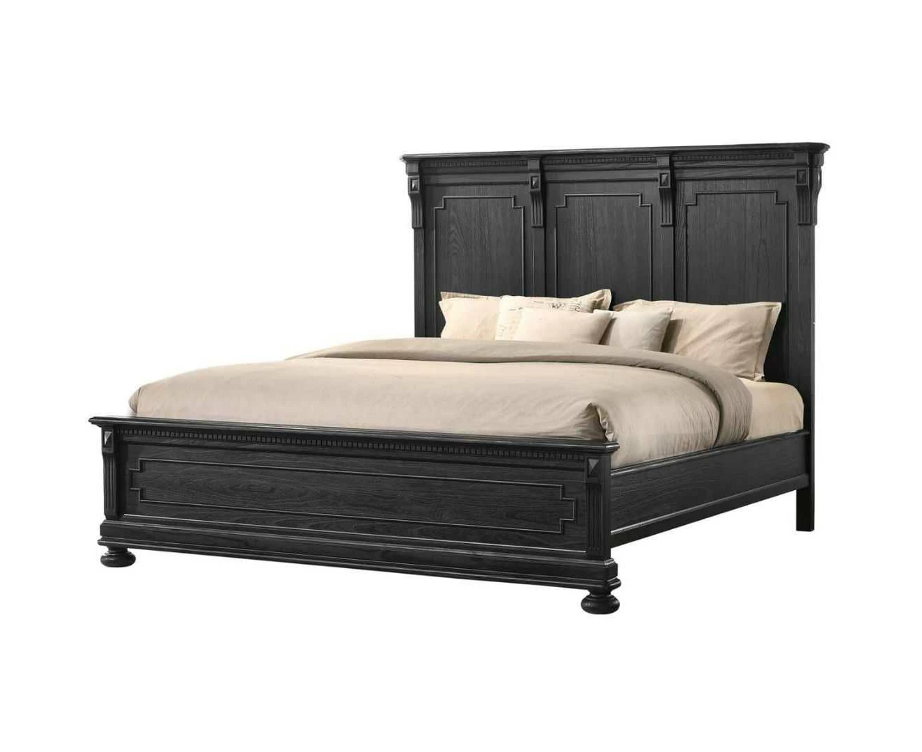 BT Brooklyn Solid Timber Bed - Aged Black