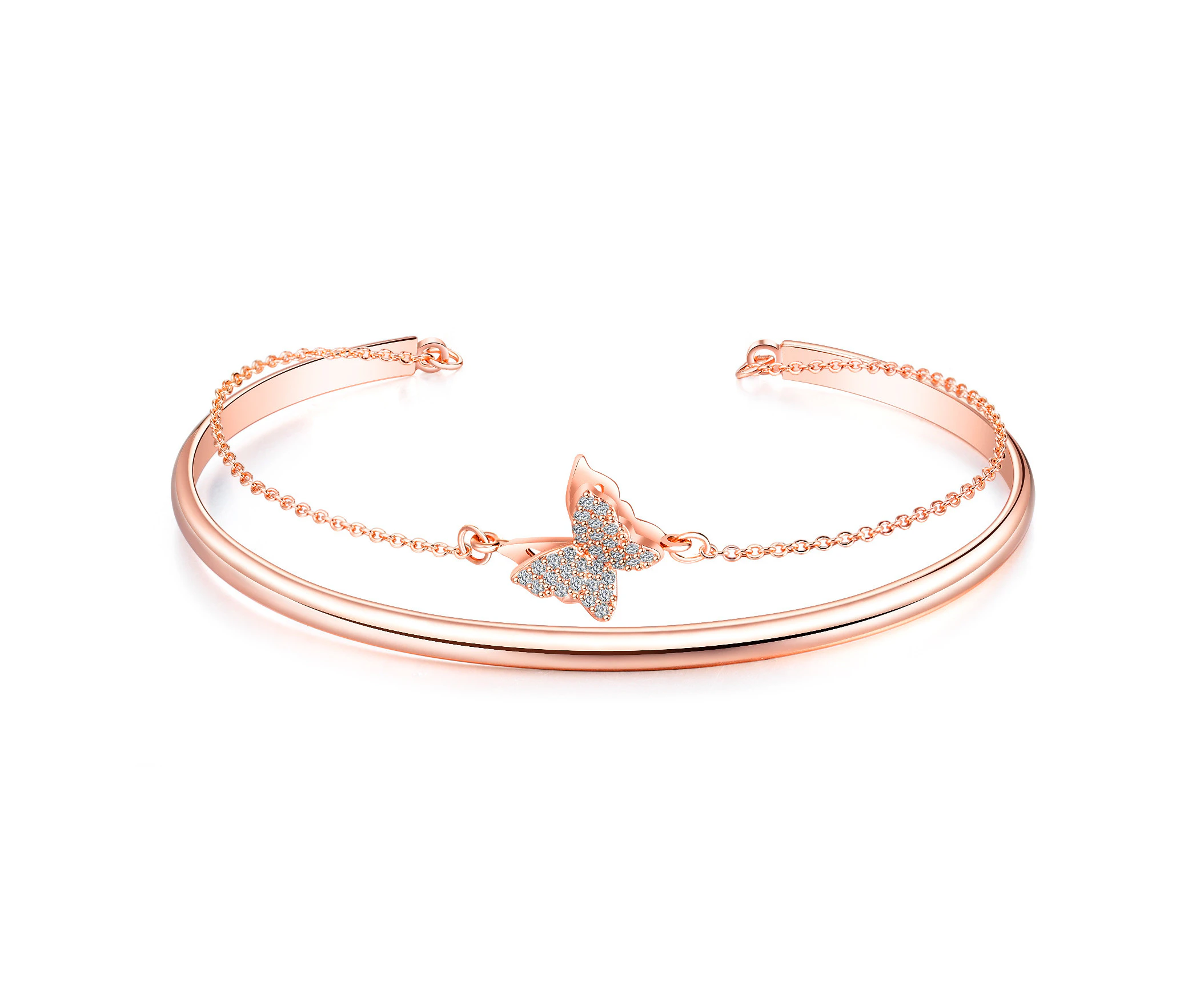 Women's Chain Bracelets,Dainty Bracelet Stretchable Adjustable Bracelet,Model:KH550-Rose Gold