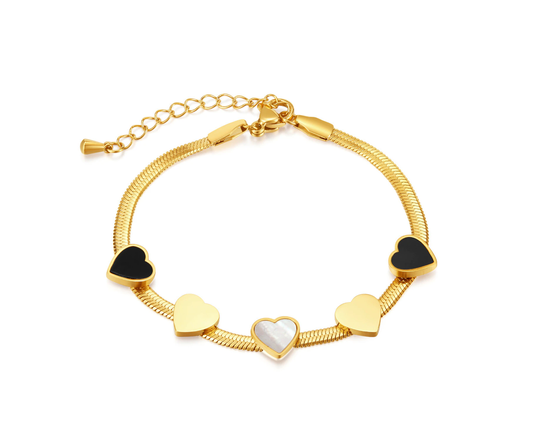 Premium Simple Women's Bracelets,Dainty Bracelet Stretchable Adjustable Bracelet For Women,Model:1372-Gold