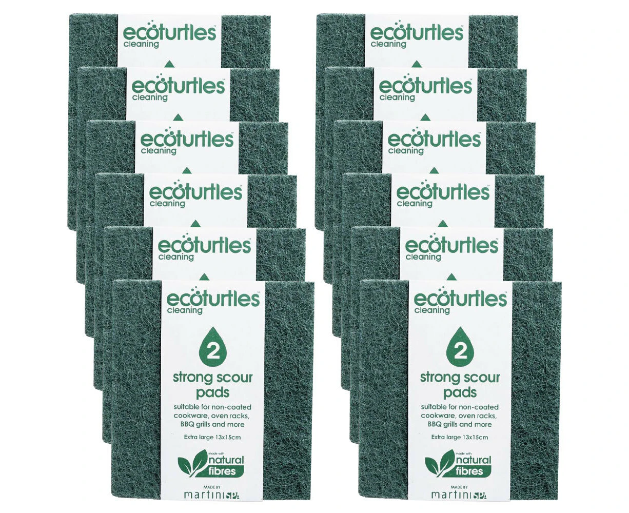 12x 2pc Eco Turtles Super-Resistant Scourer Sponge Pads Home Kitchen/Bathroom