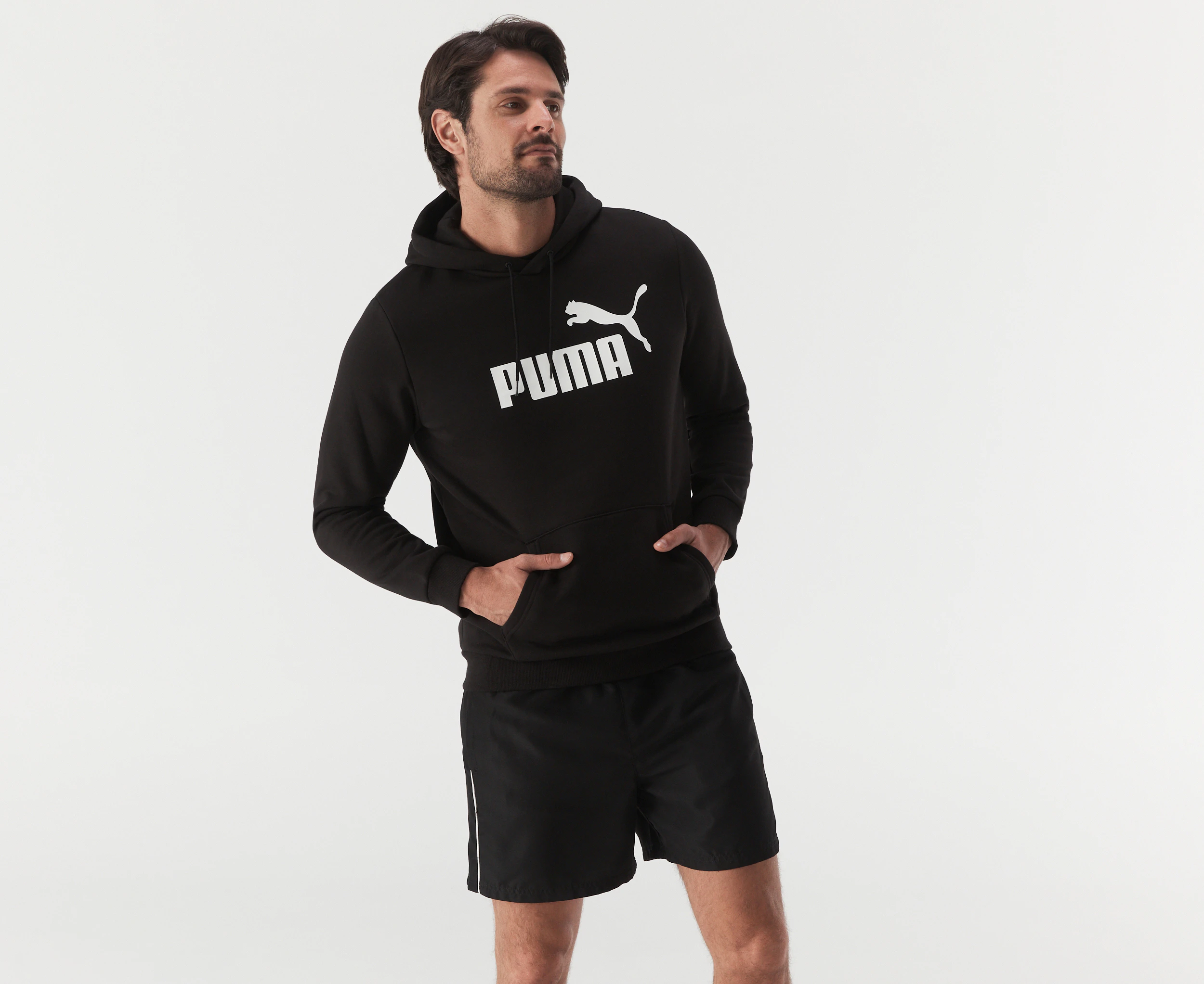 Puma Men's Essentials Big Logo Hoodie - Black