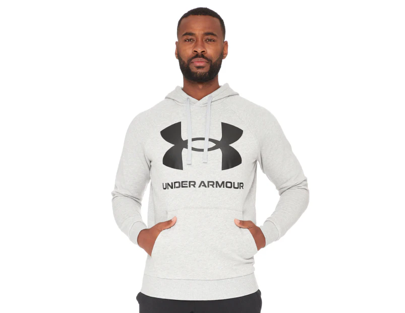 Under Armour Men's UA Rival Fleece Big Logo Hoodie - Light Grey