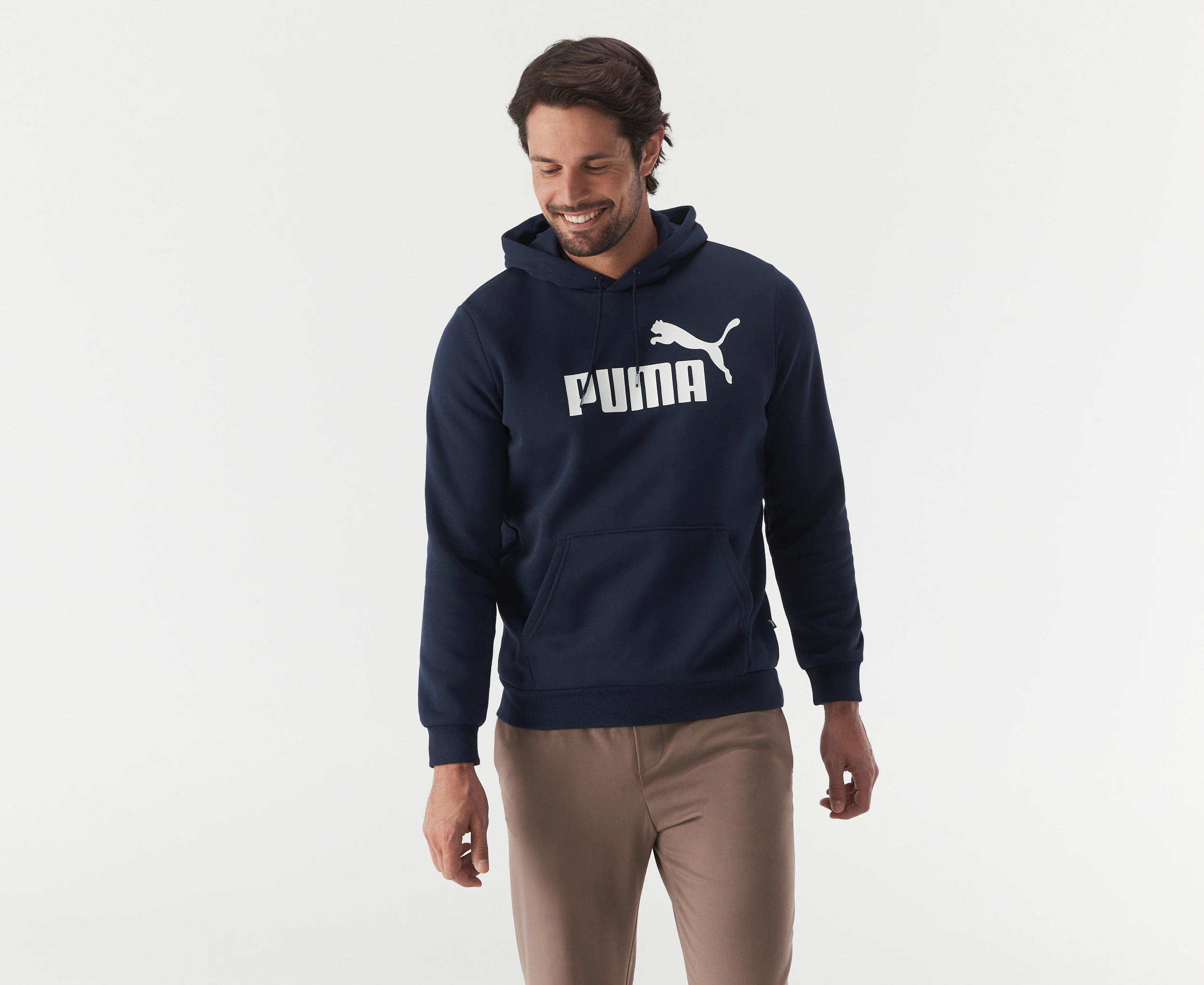 Puma Men's Essentials Big Logo Hoodie - Peacoat