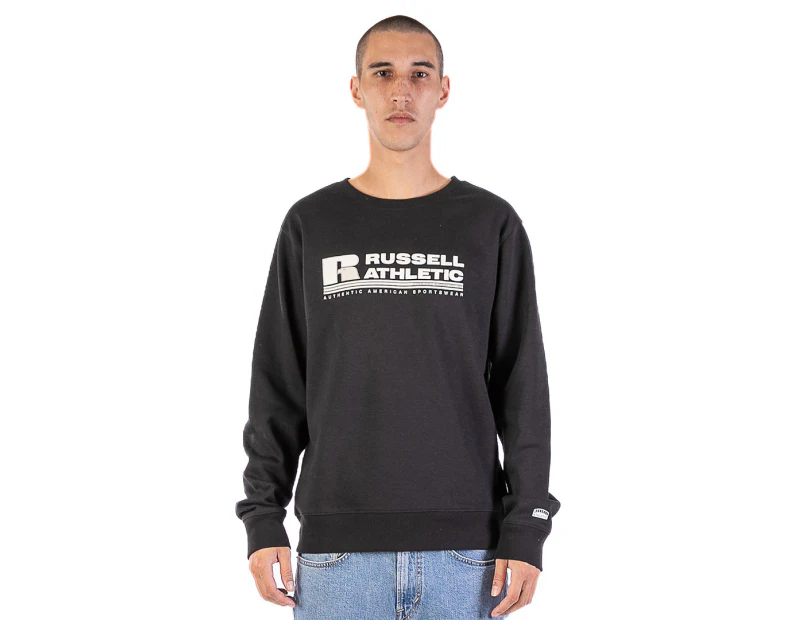 Russell Athletic Men's Originals Bar Logo Crew Sweatshirt - Black