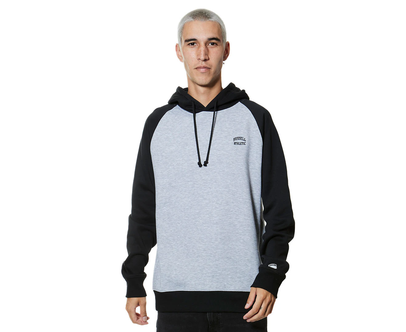 Russell Athletic Men's Originals Small Arch Raglan Hoodie - Black