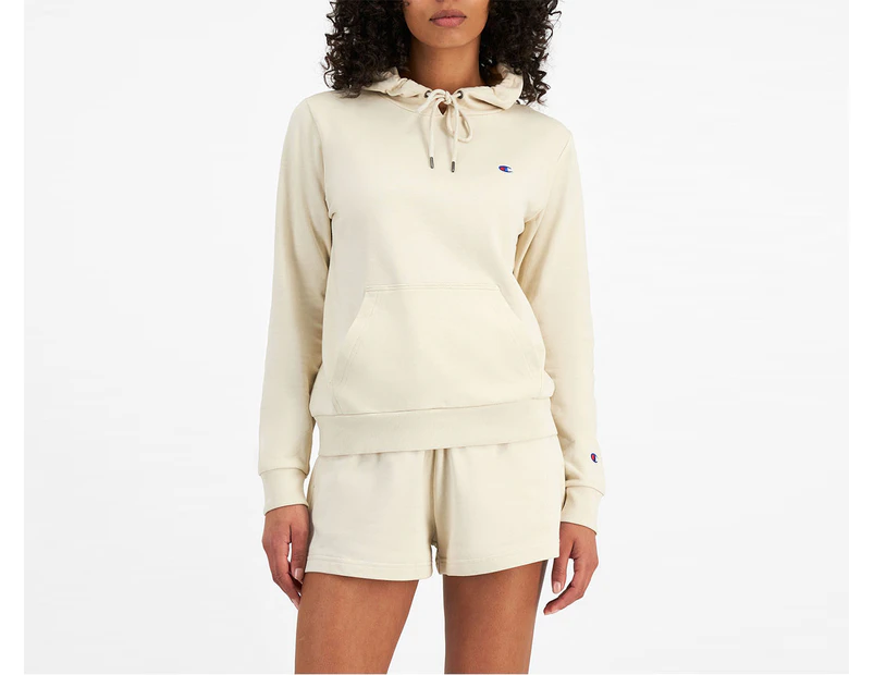 Champion Women's French Terry C Logo Hoodie - Oat Milk Latte