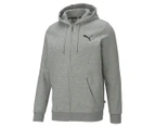 Puma Men's Essentials Small Logo Full-Zip Fleece Hoodie - Medium Grey Heather