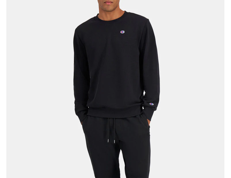 Champion Men's French Terry C Logo Crew Sweatshirt - Black