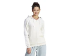 Adidas Essentials 3-Stripes Full-Zip Fleece Hoodie - Off White/White